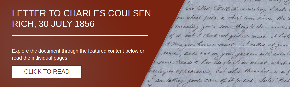 Letter to Charles Coulsen Rich, 30 July 1856 [LE-1837]